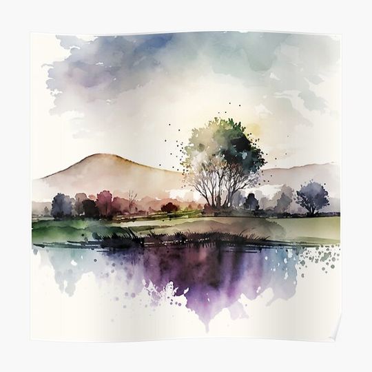 Discover Relaxing Watercolor #232 Premium Matte Vertical Poster