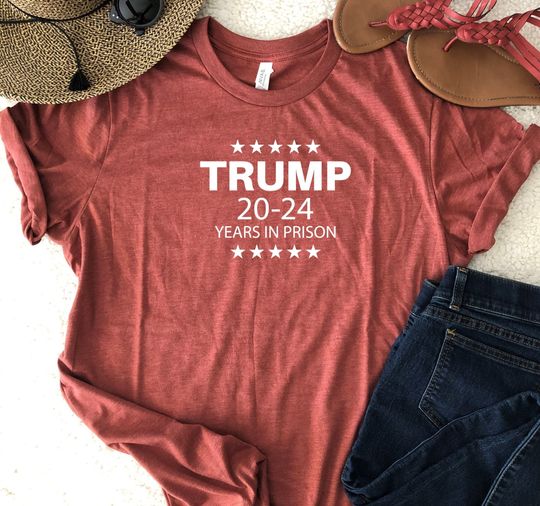 Discover Trump 20-24 Years in Prison - T-Shirt Graphic Tee Protest Trump March Riot
