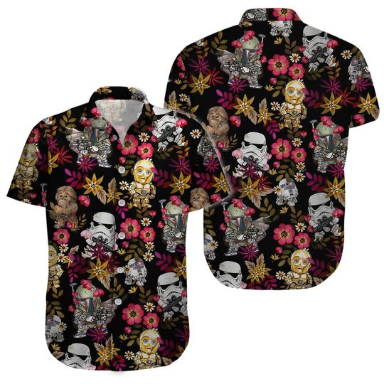 Discover Movie Characters Hawaiian Shirt, Character Space Casual Button Down Shirt