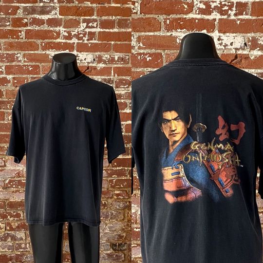 Discover 00s Capcom Genma Onimusha Video Game Promo T-Shirt. Vintage 2002 Genma Onimusha