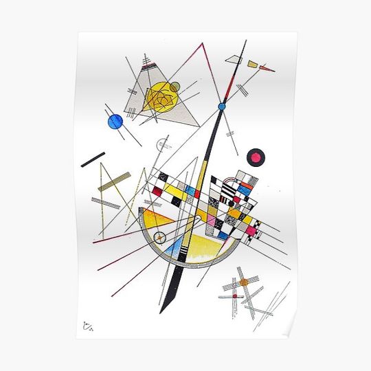 Discover HD “Delicate Tension” (1923) by Wassily Kandinsky Premium Matte Vertical Poster