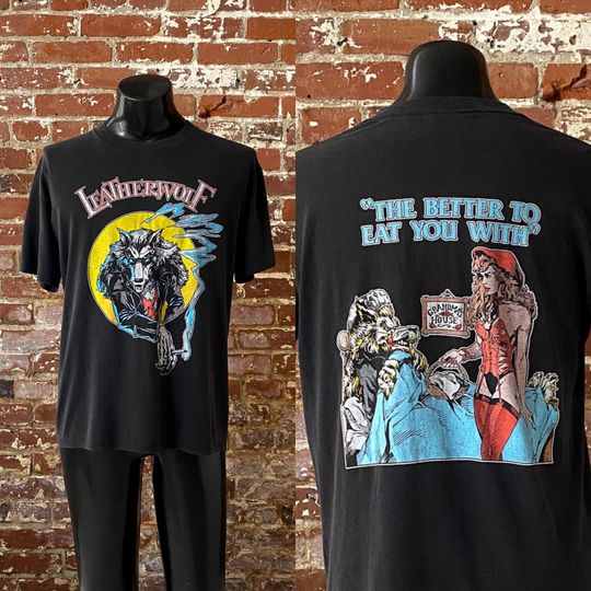 Discover 80s Leatherwolf The Better To Eat You With T-Shirt. Vintage 1980s Leatherwolf Metal Tee