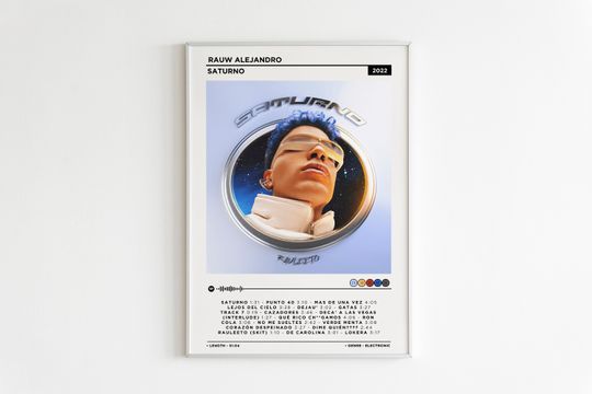 Discover Rauw Alejandro - Saturno Album Poster / Rauw Alejandro Poster