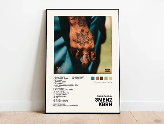 Discover Eladio Carrion / 3MEN2 KBRN Album Cover Poster