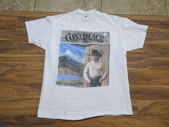 Discover Vintage Clint Black Country Rock Band Music T-shirt
