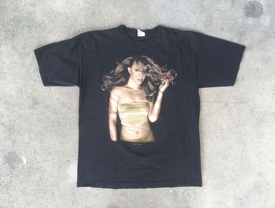 Discover Vintage MARIAH CAREY Butterfly 1998 Tour Black Cotton Concert T-SHIRT