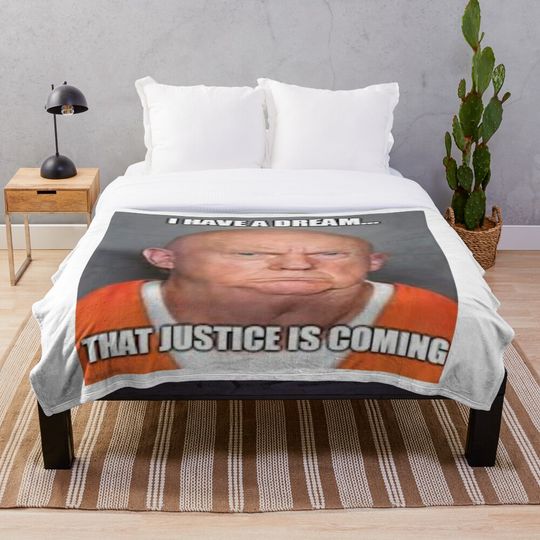 Discover Trump Mug shot - Trump Mugshot Throw Blanket