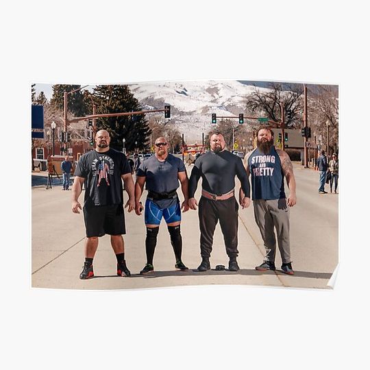 Discover Strongest Men in History - Brian Shaw, Eddie Hall, Robert Oberst Premium Matte Vertical Poster