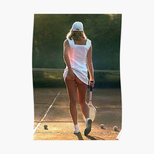 Discover Funny Girl Tennis Court Vintage Premium Matte Vertical Poster