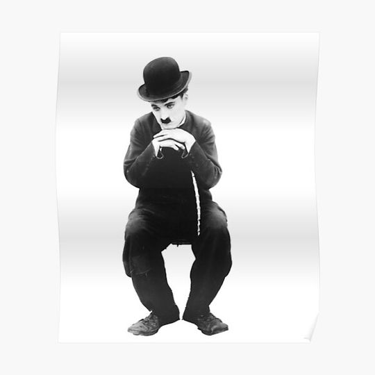 Discover charlie chaplin art black Premium Matte Vertical Poster