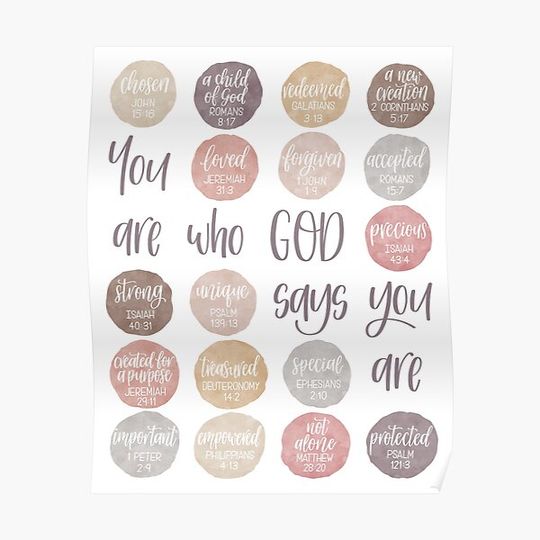 Discover You are who God says you are - Identity in Christ artwork - Neutral blush theme Premium Matte Vertical Poster
