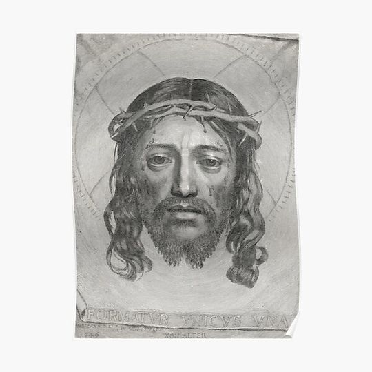 Discover The Sudarium of Saint Veronica, 1649 - Claude Mellan Premium Matte Vertical Poster