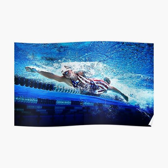Discover Olympic Swimmer Premium Matte Vertical Poster