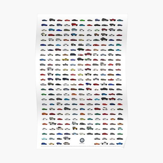 Discover Toyota Variants 3.0 - Every Toyota Sold in the USA Premium Matte Vertical Poster