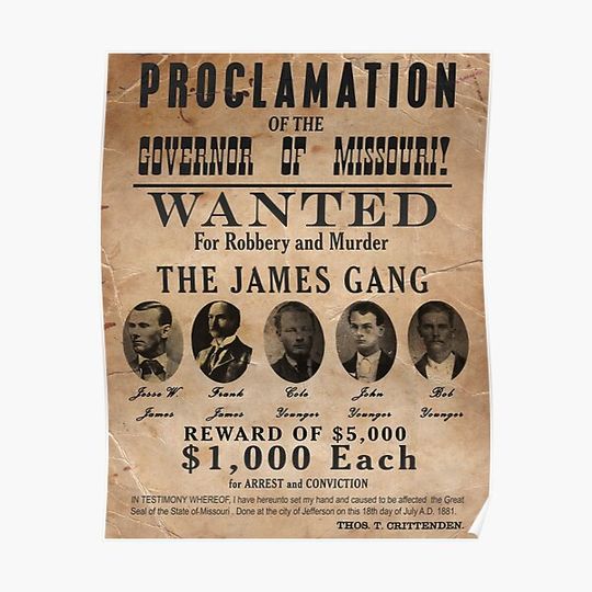 Discover James Gang Wanted Poster Premium Matte Vertical Poster