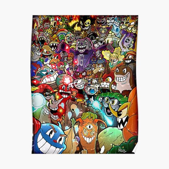 Discover Cuphead Poster + Filter + Color Premium Matte Vertical Poster