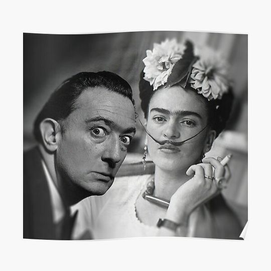 Discover Salvador Dali and Frida Kahlo Premium Matte Vertical Poster