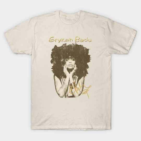 Discover Erykah Badu Vintage Halftone Style Fan Art Signature T-Shirt