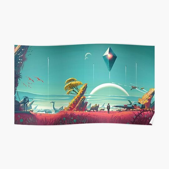 Discover No Mans Sky -- Ship and Sky Premium Matte Vertical Poster