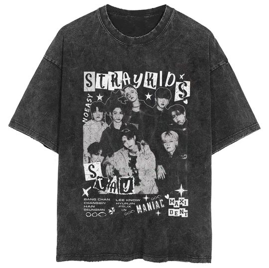 Discover Vintage Stray Kids Tour T-shirt, Maniac Tour 2023 Stray Kids Shirt