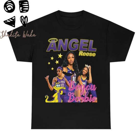 Discover Angel Reese T-Shirt, 90s Style Bayou Barbie Graphic Tee, Angel Reese Merch