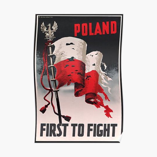 Discover "Poland - First to Fight" Vintage Poster Premium Matte Vertical Poster