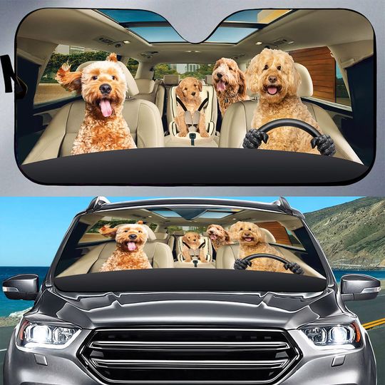 Discover Goldendoodle Car Sunshades For Windshield Foldable Dog Lover Sun Shade