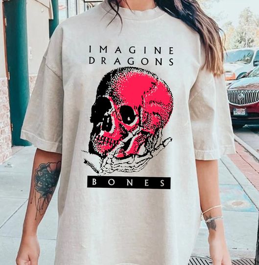 Discover Vintage Bones Imagine Dragons Skull Art T-Shirt, Official Merch