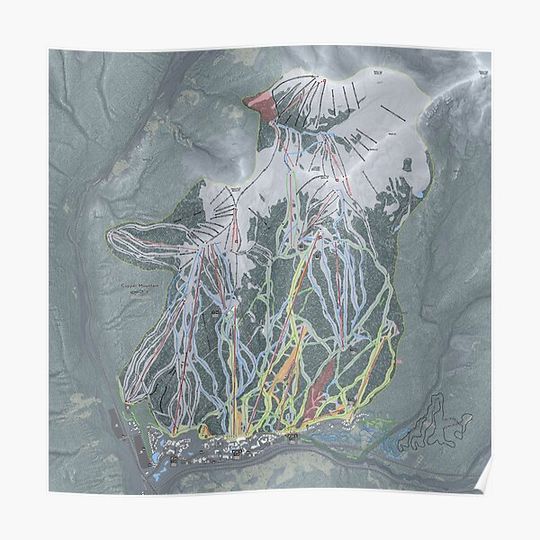 Discover Copper Mountain Resort Trail Map Premium Matte Vertical Poster