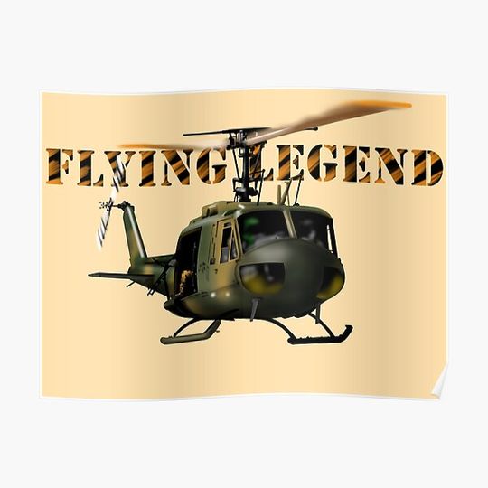 Discover Helicopter Huey Premium Matte Vertical Poster