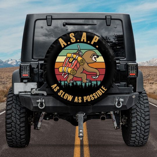 Discover Spare Tire Cover For Camper, Asap As Slow As Possible Sloth Spare Tire Cover
