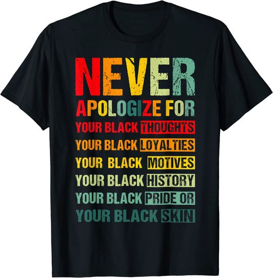 Discover Juneteenth Black Pride Never Apologize For Your Blackness T-Shirt