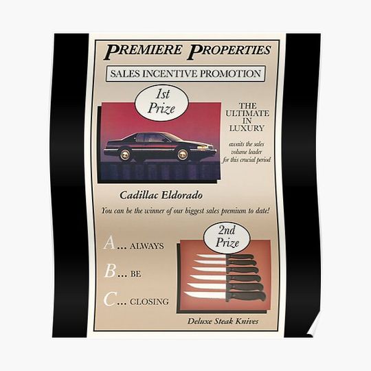 Discover Glengarry Glen Ross Sales Poster Sticker Premium Matte Vertical Poster
