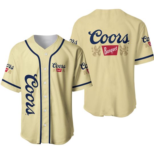 Discover Beige CCOORS Banquet Beer Baseball Jersey