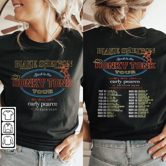 Discover Blake Shelton Music Shirt, Back To The Honky Tonk Tour 2023