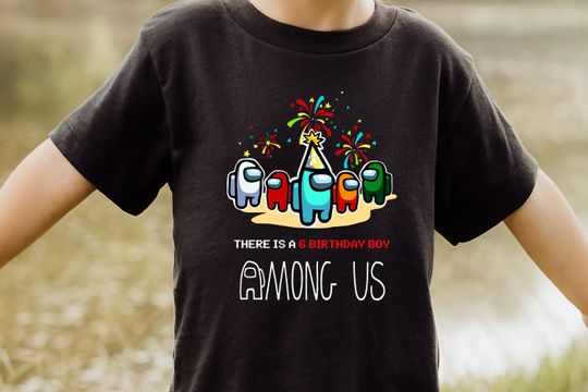 Discover Custom Age Among Us Birthday Shirt, Birthday Boy Girl Tee