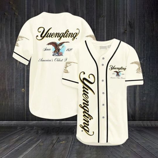 Discover Beige Yuengling Beer Baseball Jersey, Christmas Gift, Lover Beer
