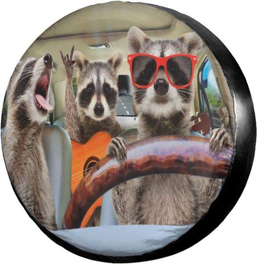 Discover KiuLoam Three Funny Raccoon Spare Tire Cover