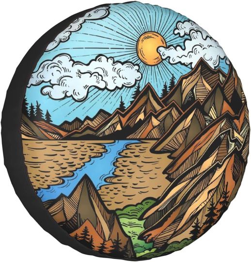Discover Gwomo Mountain is Calling Vintage Spare Tire Cover