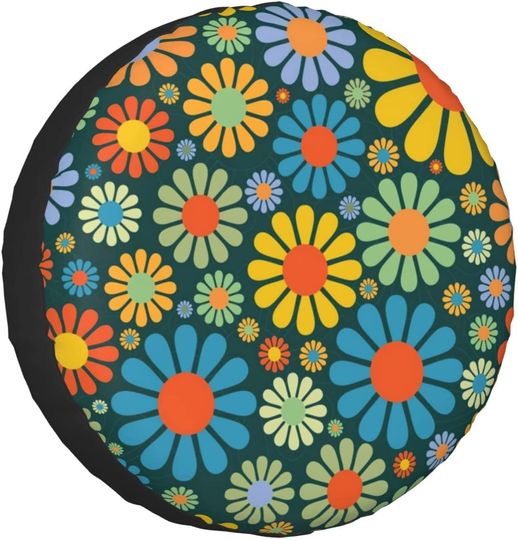 Discover Koliocaa Hippie Flower Spare Tire Cover