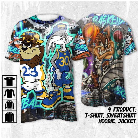 Discover Basketball Bunny Taz Hiphop Shirt 3D