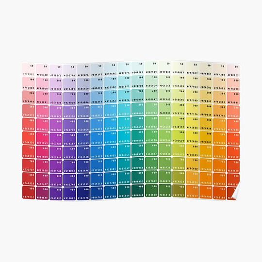 Discover Material design color palette with hex values Premium Matte Vertical Poster