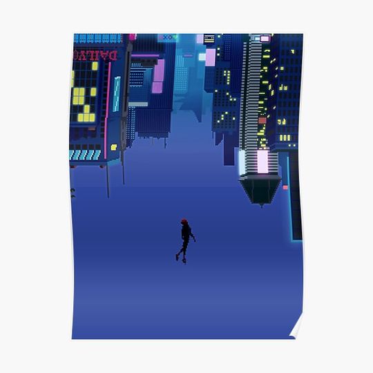 Discover Miles Morales Leap of Faith Pixel Art Premium Matte Vertical Poster
