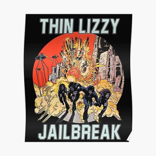 Discover Vintage Thin Lizzy Jailbreak Explosion T-Shirt Premium Matte Vertical Poster