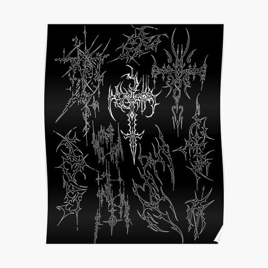 Discover Cyber Sigilism Tattoo Premium Matte Vertical Poster