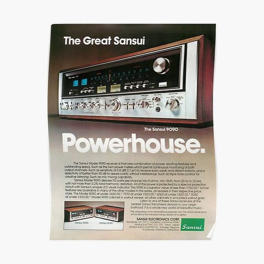 Discover Sansui 9090 Receiver Premium Matte Vertical Poster