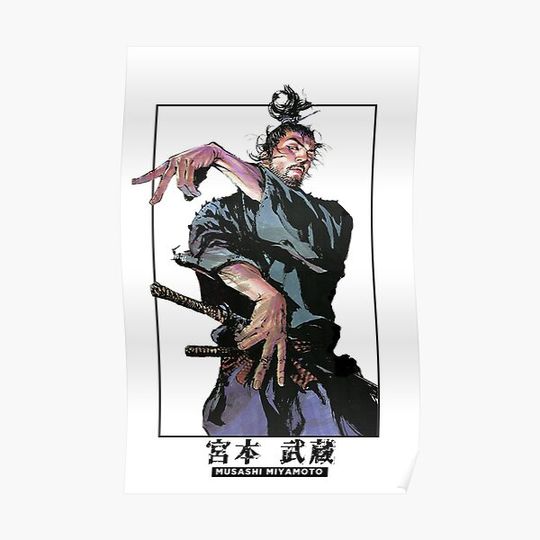 Discover musashi miyamoto-Art colored panel collection Premium Matte Vertical Poster