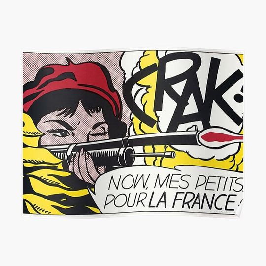Discover Artsy Roy Lichtenstein | Vintage Offset Lithograph 'CRAK' Premium Matte Vertical Poster