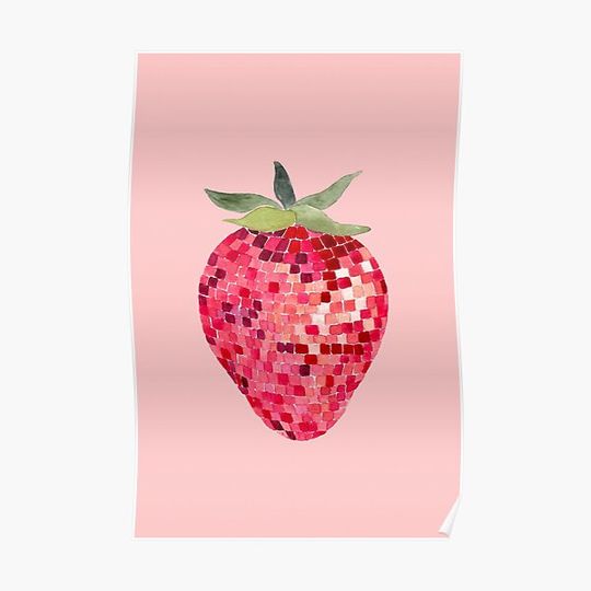 Discover Disco Ball Strawberry Premium Matte Vertical Poster