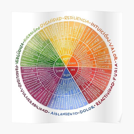 Discover Español Emotion Wheel Digital Premium Matte Vertical Poster